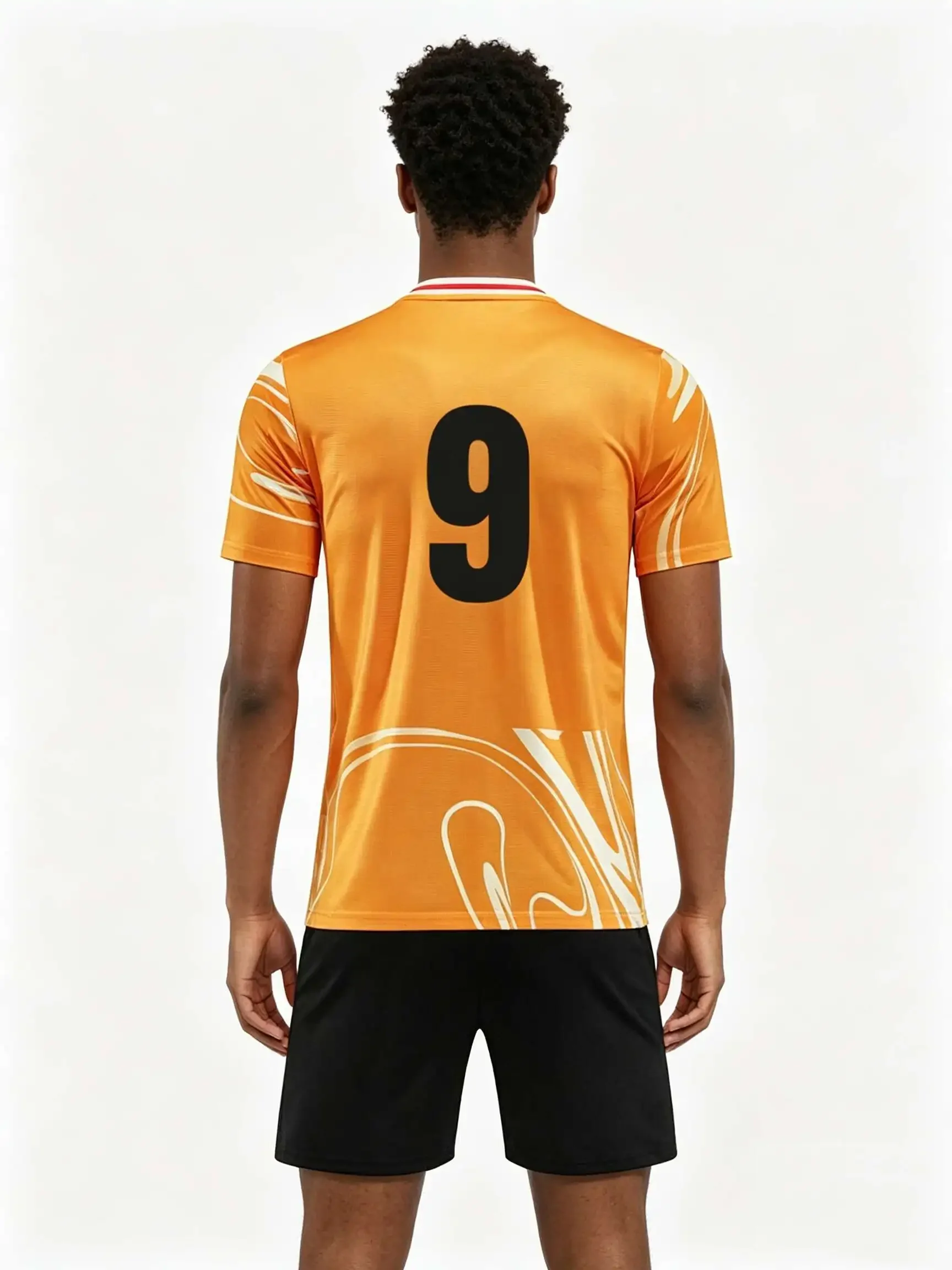 26/27 Unisex Blank Soccer 2‑Piece Set, Kids Adults Parent‑Child Kit, Custom orange 9 10 for School Outdoor Team Sports red 10