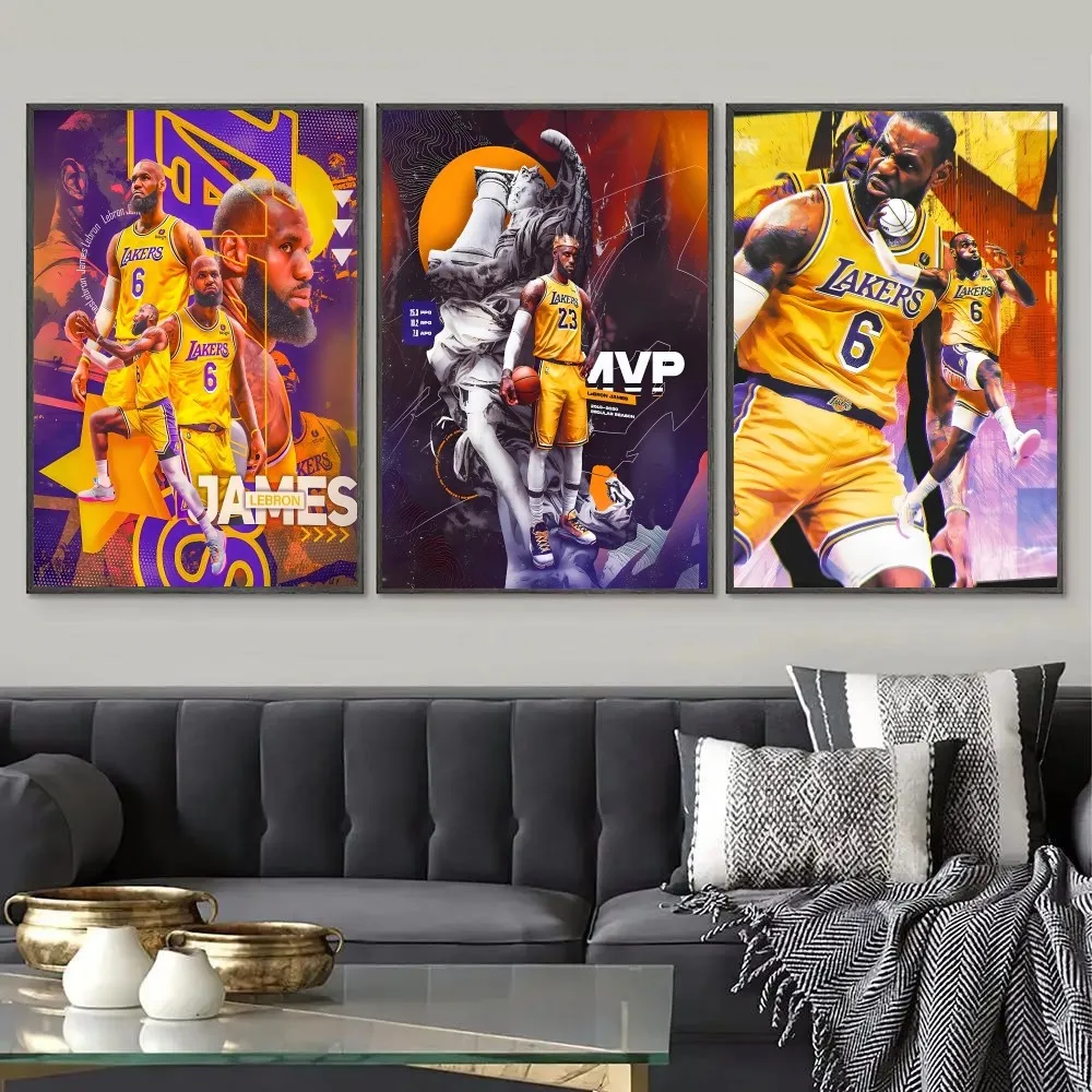 Basketball Player L-LeBron James Poster Paper Print Home Living Room Bedroom Entrance Bar Cafe Art Painting Decoration