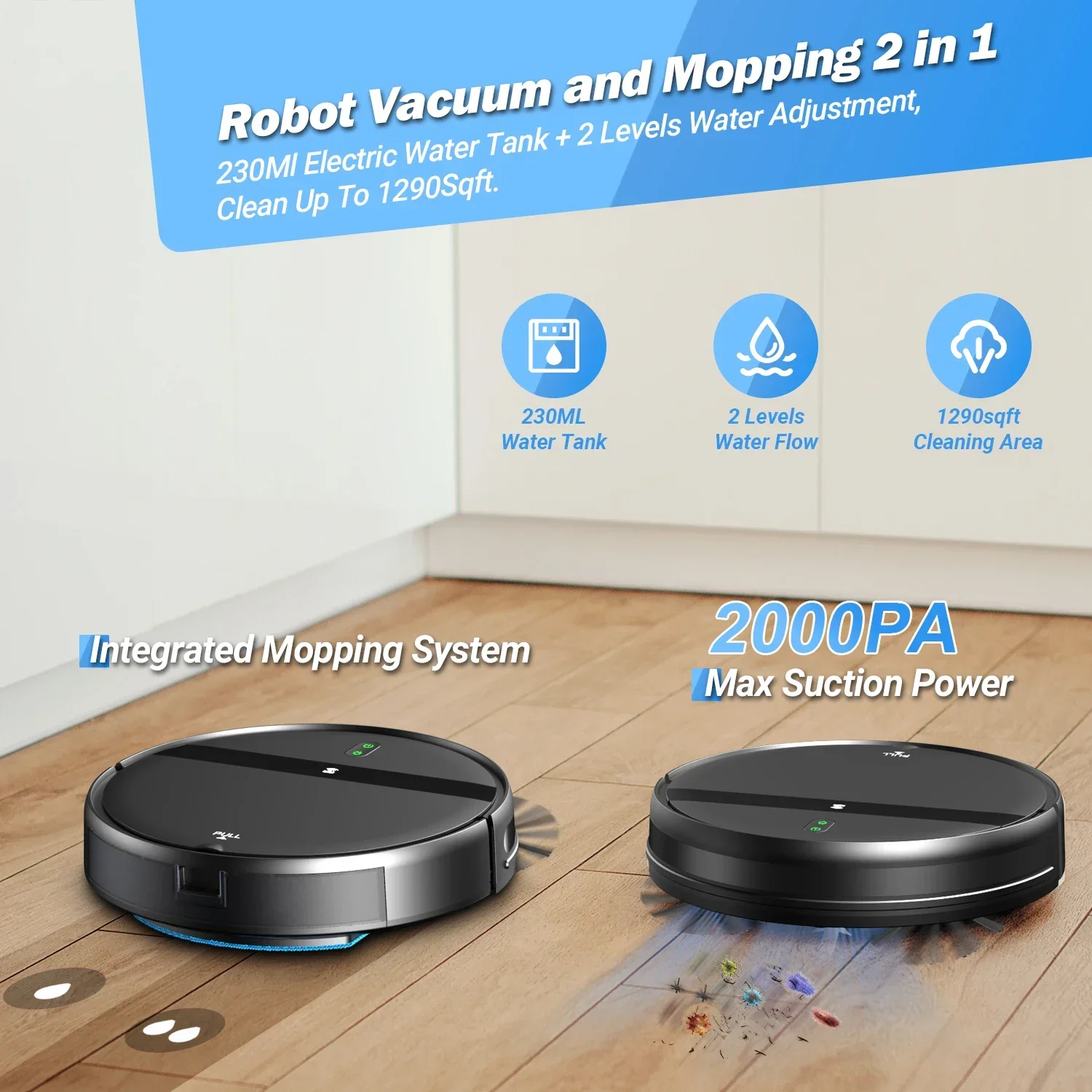 Onson Home Appliance 3 in1 Robotic Vacuum Cleaner Intelligent Robot Vacuum Mop Cleaner Floor Sweeper Vacuum Cleaner