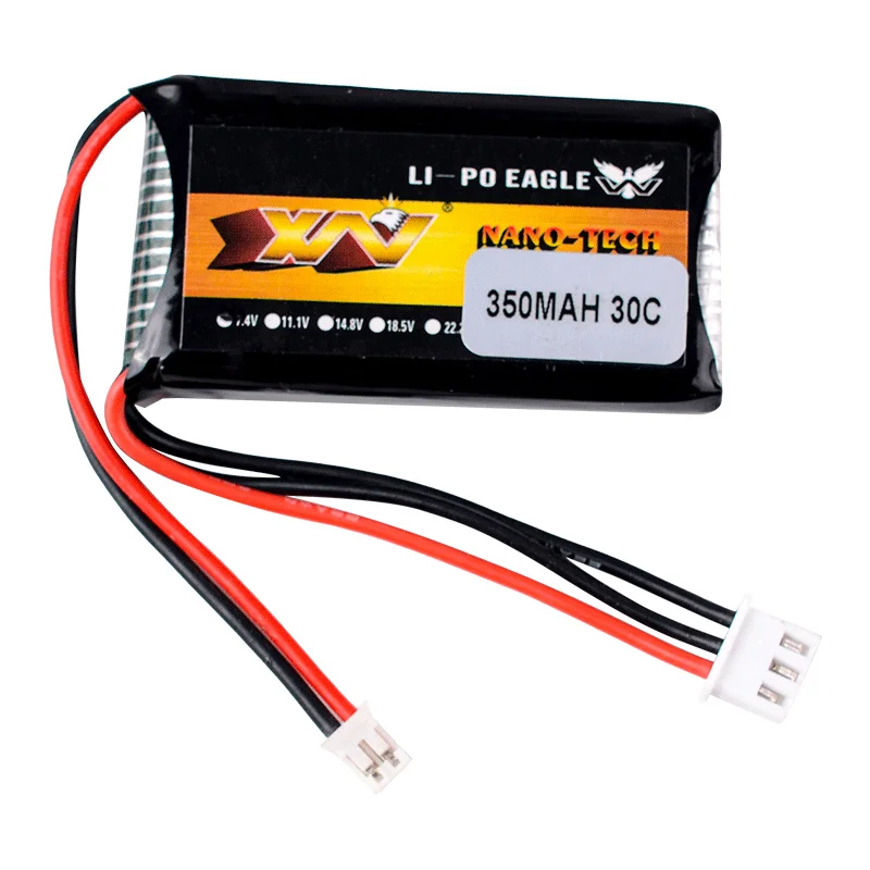 HJ 2S 7.4V 350mAh 30C Lipo Battery And Charger For AXIAL SCX24 90081 C10 1/24 Rc Car Models Accessories 7.4V Battery