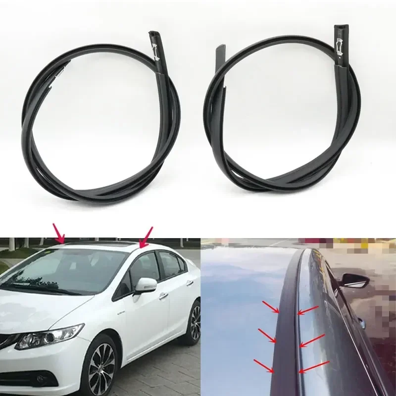 Car Roof Rubber Seal Strip For Honda Civic 2012 2013 2014 2015 Drip Finish Moulding