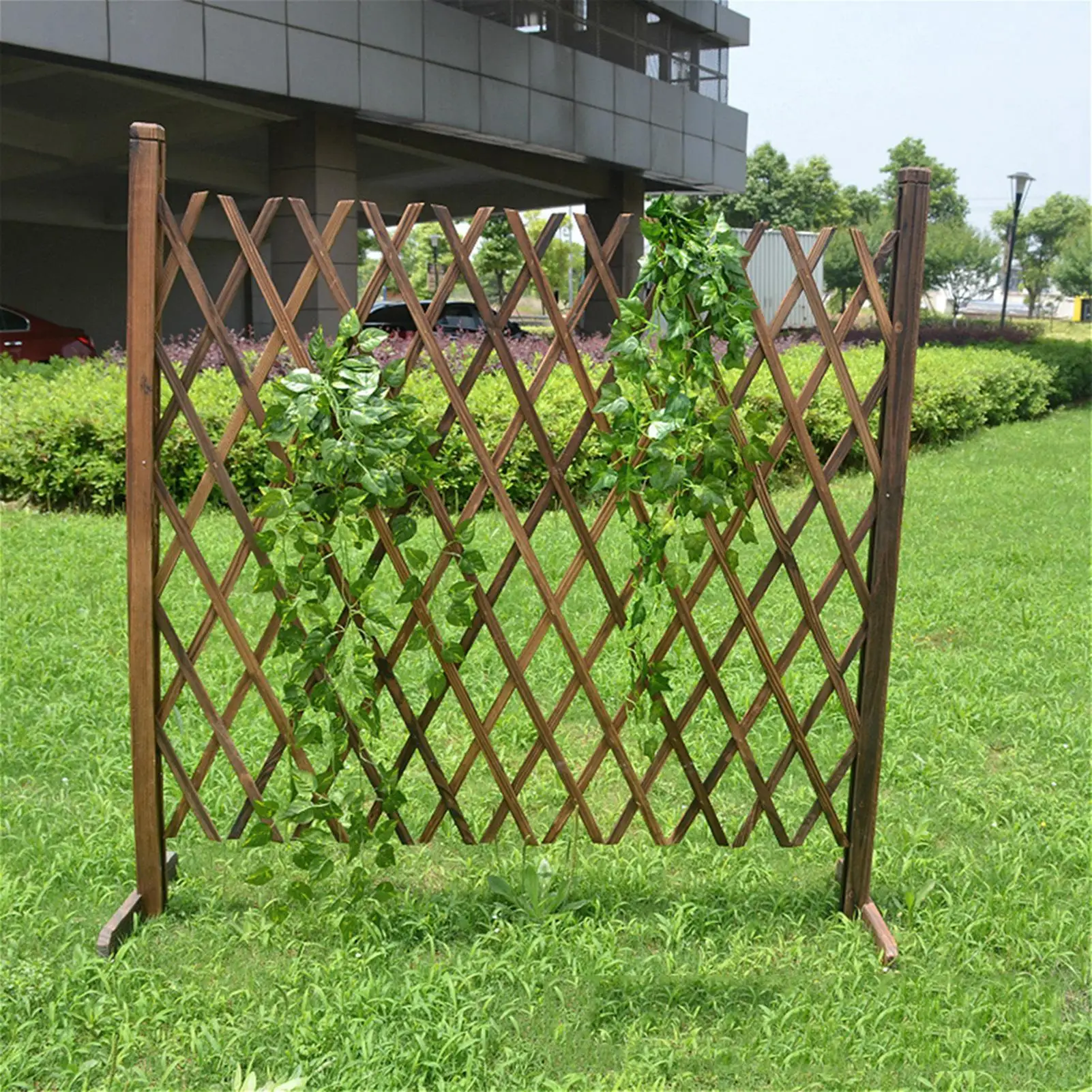 Expandable Garden Fence | Foldable Freestanding Wood Garden Trellis | Barrier for Climbing Plants Ho