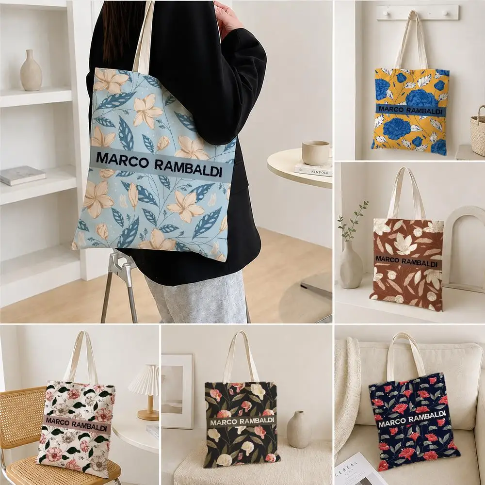 Trendy Designer Print Canvas Tote Bag fashion Marco Rambaldi Storage Bags Shoulder Bag Outfit Accessory Shopping Handbag