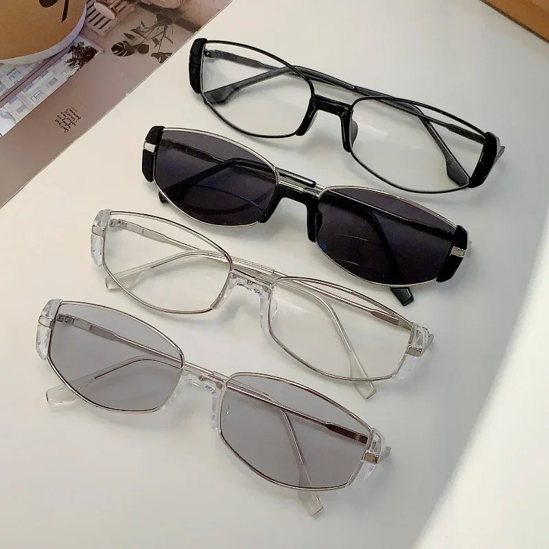 KAMMPT Retro Cat Eye Sunglasses Women 2024 Popular Korean Style Trends Shades Fashion Luxury Brand Metal Design Sun Glasses