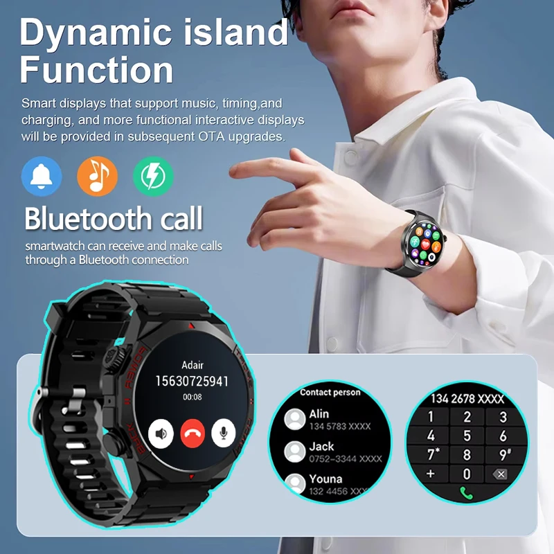 TRANSFORMERS TF-H13 Bluetooth Call Smartwatch Sport Fitness Tracker Heart Rate Health Monitor Waterproof Smart Watch Men Gift
