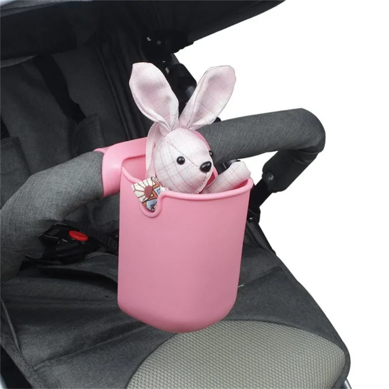 Silicone Stroller Cup Holder Stroller Organizers Phone Holder Portable Universal Attachment for Stroller Walker Bike