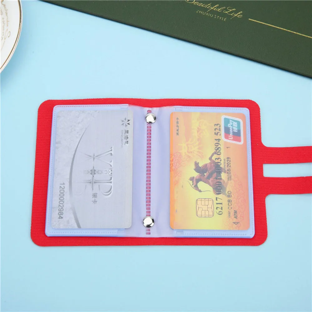 24 Slots Card Bag Card Solid Color Pouch Business ID Card Storage PU Credit Bank Card Protective Cover Buckle Card Holder