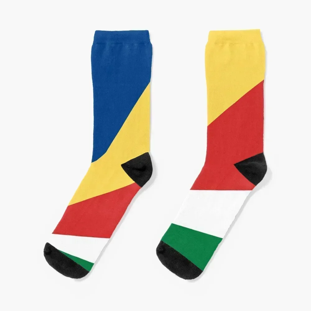 

Seychelles Flag Socks with print winter thermal sport Socks For Girls Men's