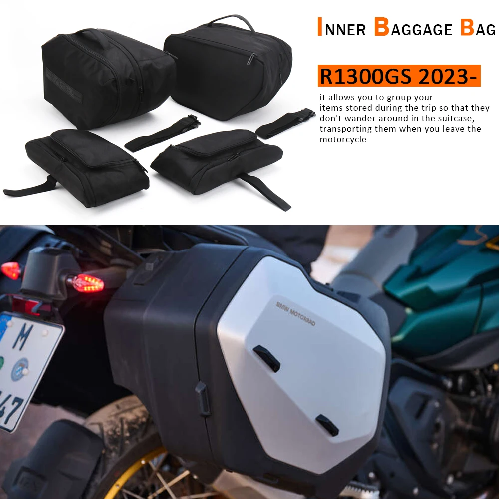 

For BMW R1300GS R1300 GS R 1300 GS New Touring Pannier Inner Bag Motorcycle Black Expandable Luggage Bags r1300gs 2023 2024