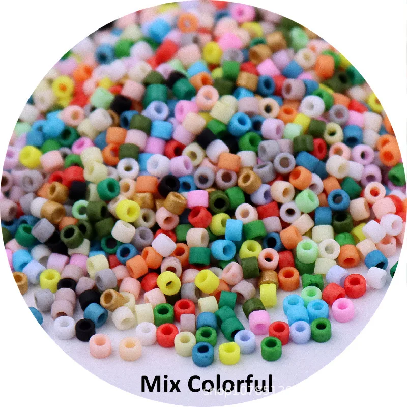 360pcs 2mm Japanese Frosted Glass Beads 10/0 Matte Uniform Spacer Seed Beads for Jewelry Making DIY Sewing Accessories