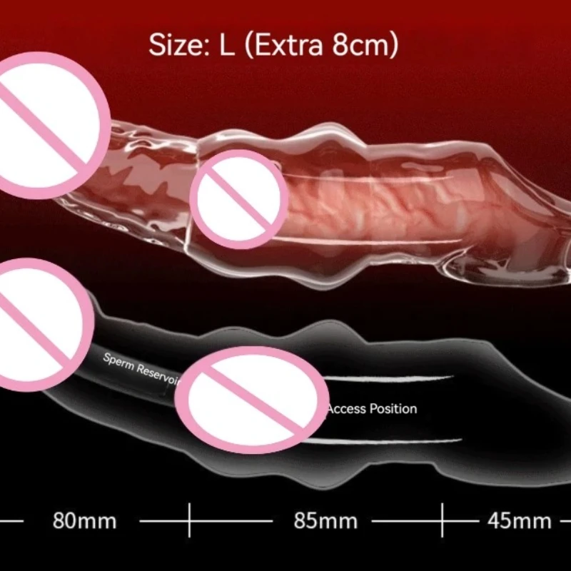 Manicotto elastico per estensione del pene Preservativi riutilizzabili morbidi per l'eiaculazione ritardata Estensore del pene Manicotto per cazzi Giocattoli adulti del sesso per gli uomini