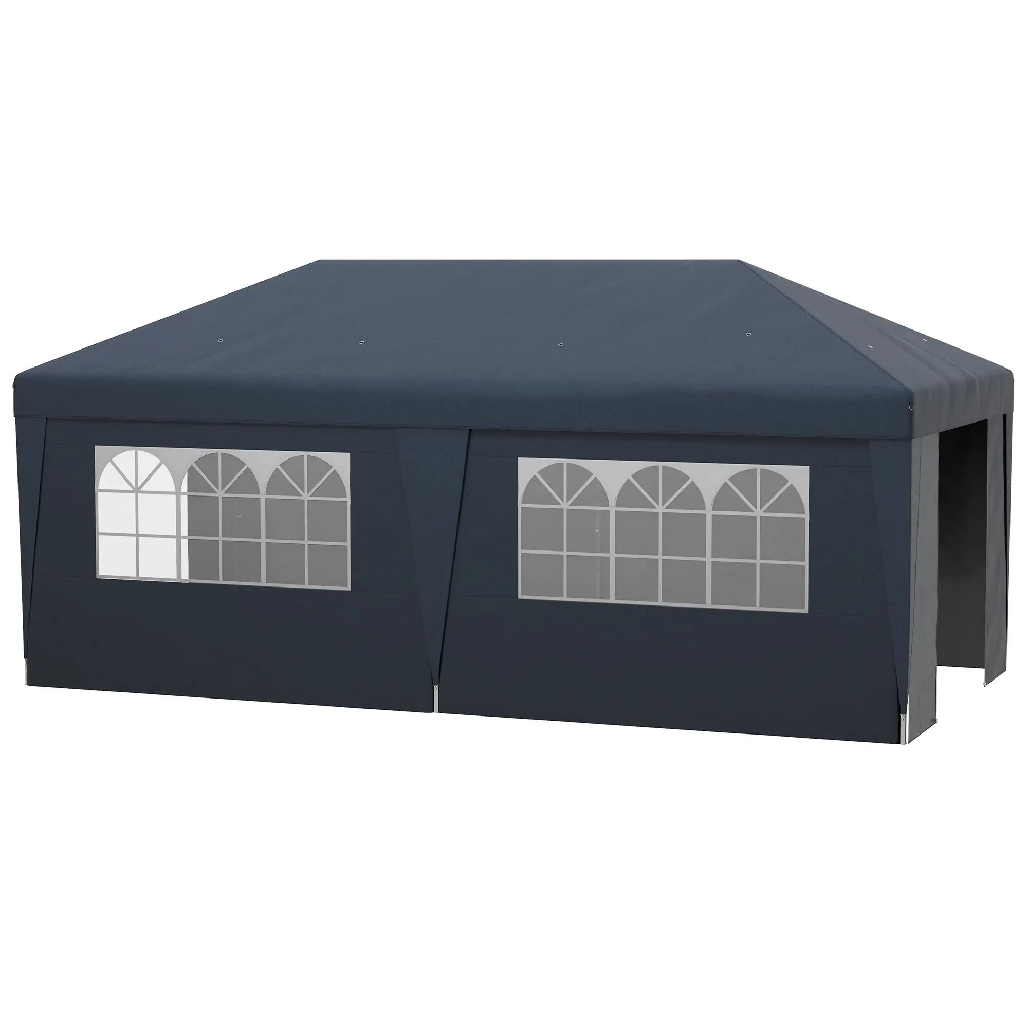 

For Outsunny Blue Event Shelter Pop Up Canopy Tent 10x19.5ft Sidewalls Adjustable Height Wheeled Bag Convenience
