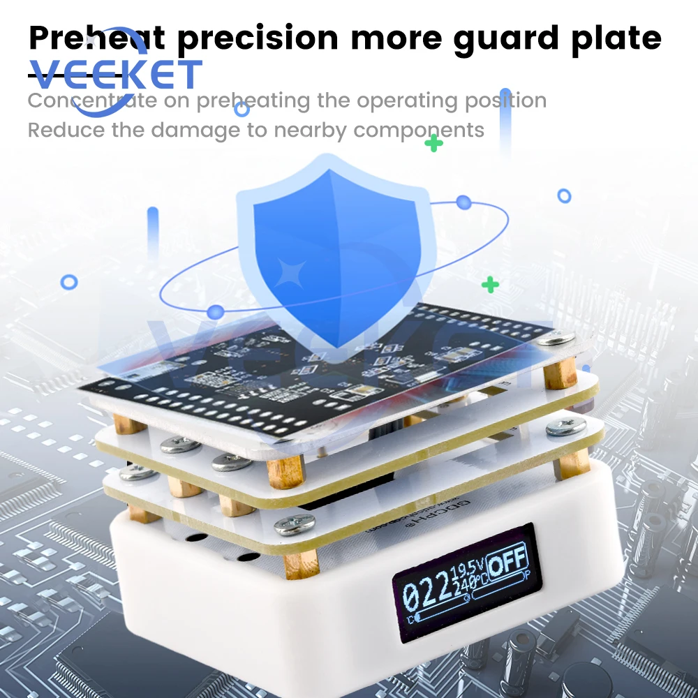 

65W Mini Hot Plate Soldering Preheating Station With OLED Display USB Type-C Fast Heating For PCB Repair