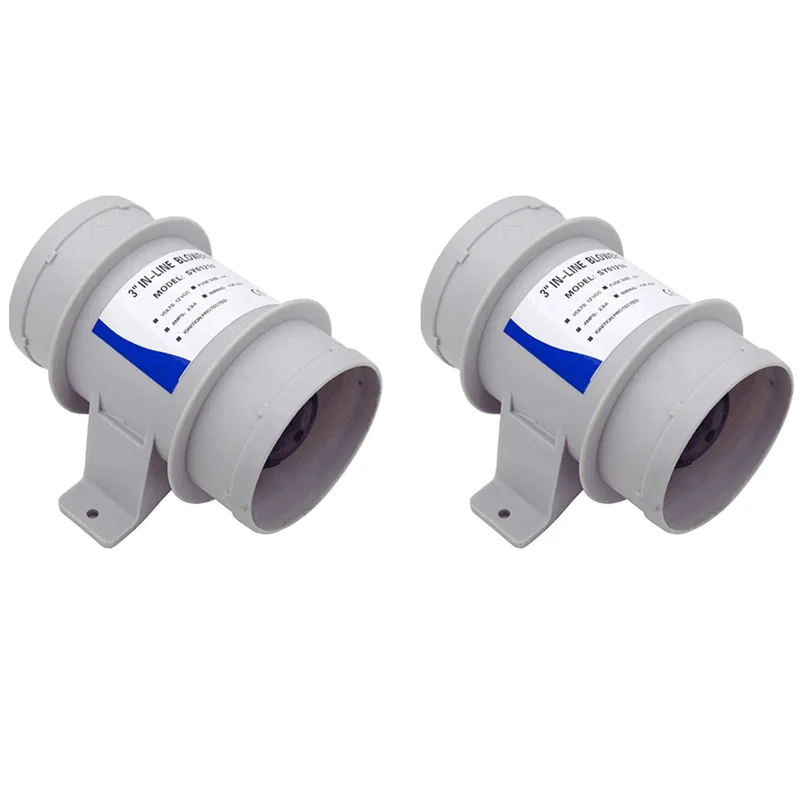 

НОВИНКА-2 шт. 3-дюймовые линейные вентиляторы, трюмный вентилятор для лодки, крутой вентилятор, морская вентиляция кабины, 12 В, автофургоны и морские аксессуары