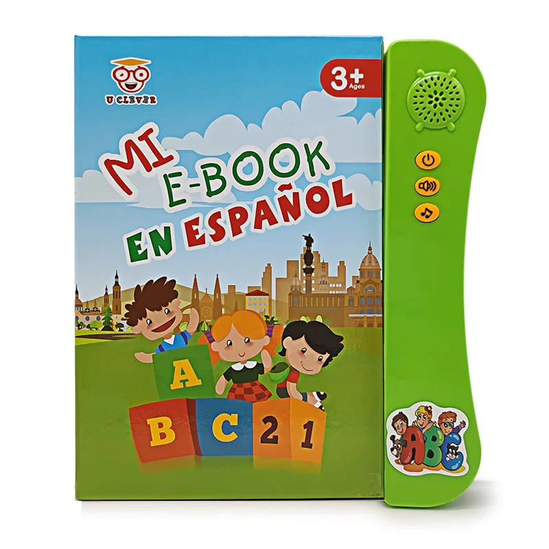 Spaanse Leren Geluidsboek Leesmachine Kinderen Vroege Educatieve Speelgoed Multifunctionele Muziek Baby E-Book Kid Kerstcadeau