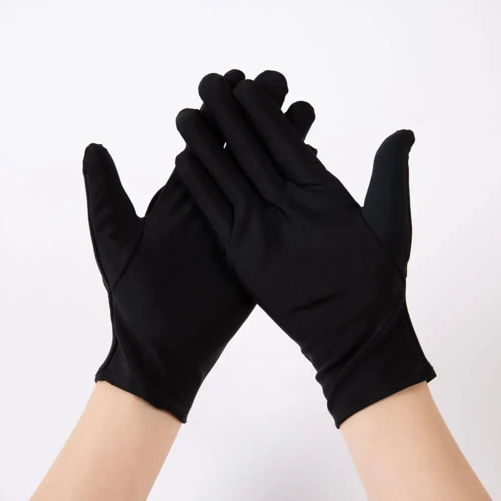 Men's Black Liner Gloves Thin Stretch Dress Gloves Silk-like Inner Layer for Motorcycle Skiing Walking Driving