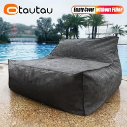 OTAUTAU King Size Faux Leather Bean Bag Lounge Cover Without Filler Home Outdoor Beanbag Sofa Bed SF233
