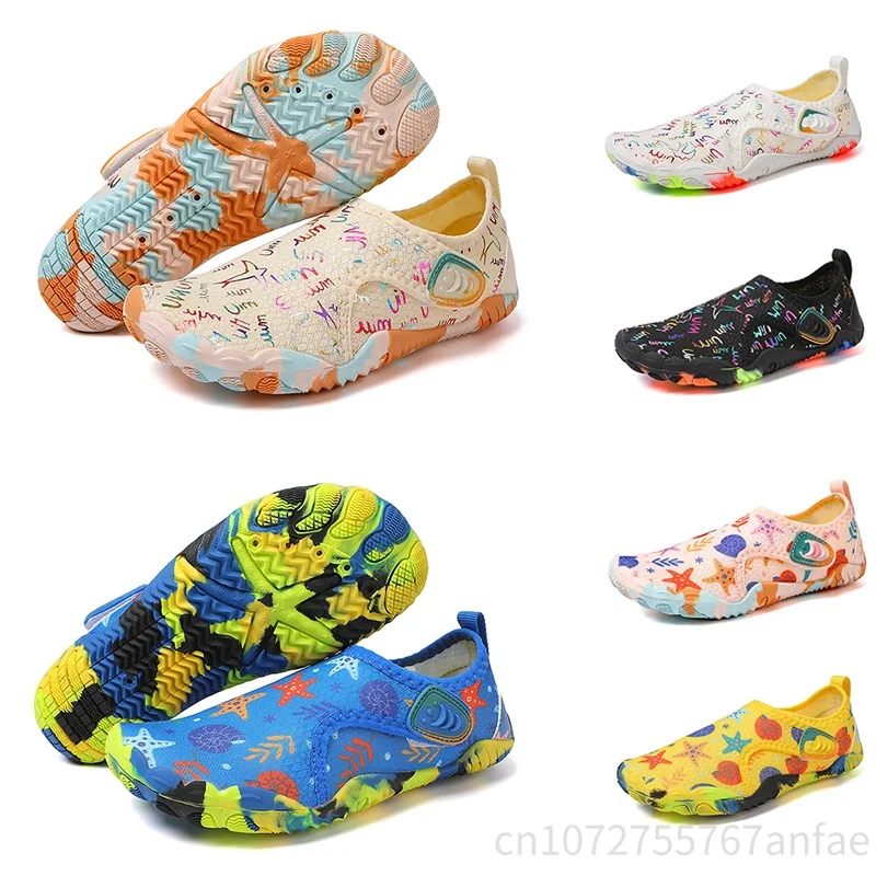 

Children's Barefoot Aqua Shoes Anti-cut Anti-slip Wear-resistant Rubber-soled Wading Shoes Beach Sandals Quick-drying Pool Shoes