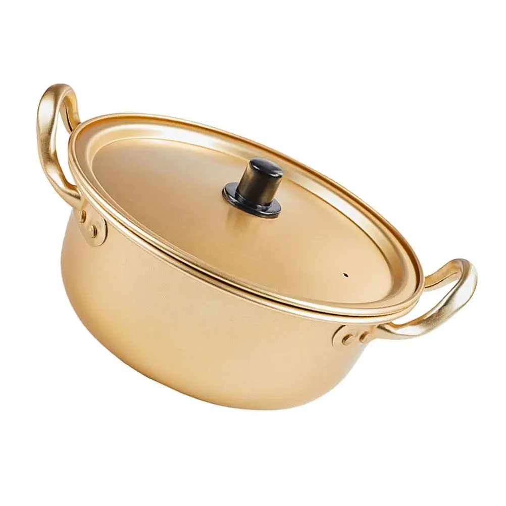 

Aluminum Stockpot Ramen Soup Pan Cooker Japanese Kitchen Non-stick Saucepan Binaural Earthenware Durability Even Heat Sturdy
