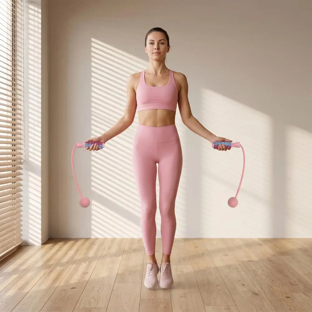 Dual Function Skipping Rope Cordless Weighted Jump Rope for Adults with Counter Indoor Outdoor Fitness Skipping Rope