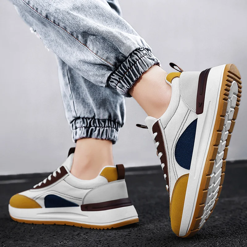 

2025 New Men’s Fashion Sneakers– Hong Kong Style, Chunky Sole, Height Increase, Breathable, Daily Commute & Sports