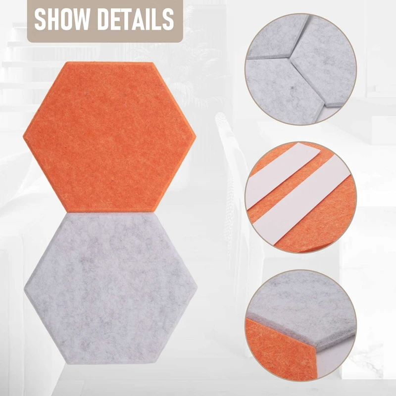 Hot-Hexagon Acoustic Panels Beveled Edge Sound Proof Panels Soundproofing Absorption Panel For Recording Studio Office Home