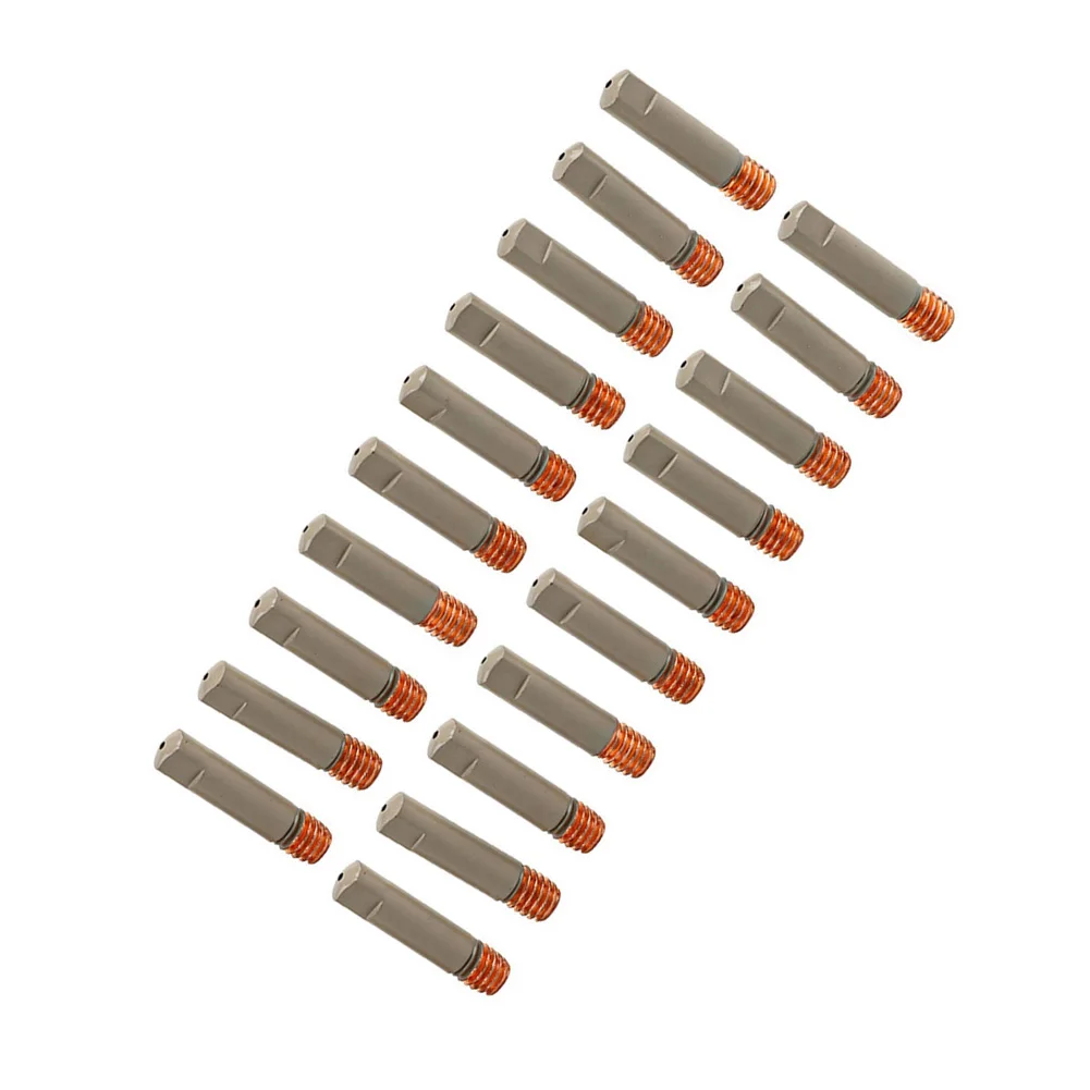 หัวเชื่อมมิก 20 ชิ้น พร้อมเคลือบกันติด ขนาด 0.8/0.9 มม. หัวเชื่อมแบบสัมผัส M6*1.0 นิ้ว อุปกรณ์เสริมเครื่องเชื่อม อะไหล่ทดแทน