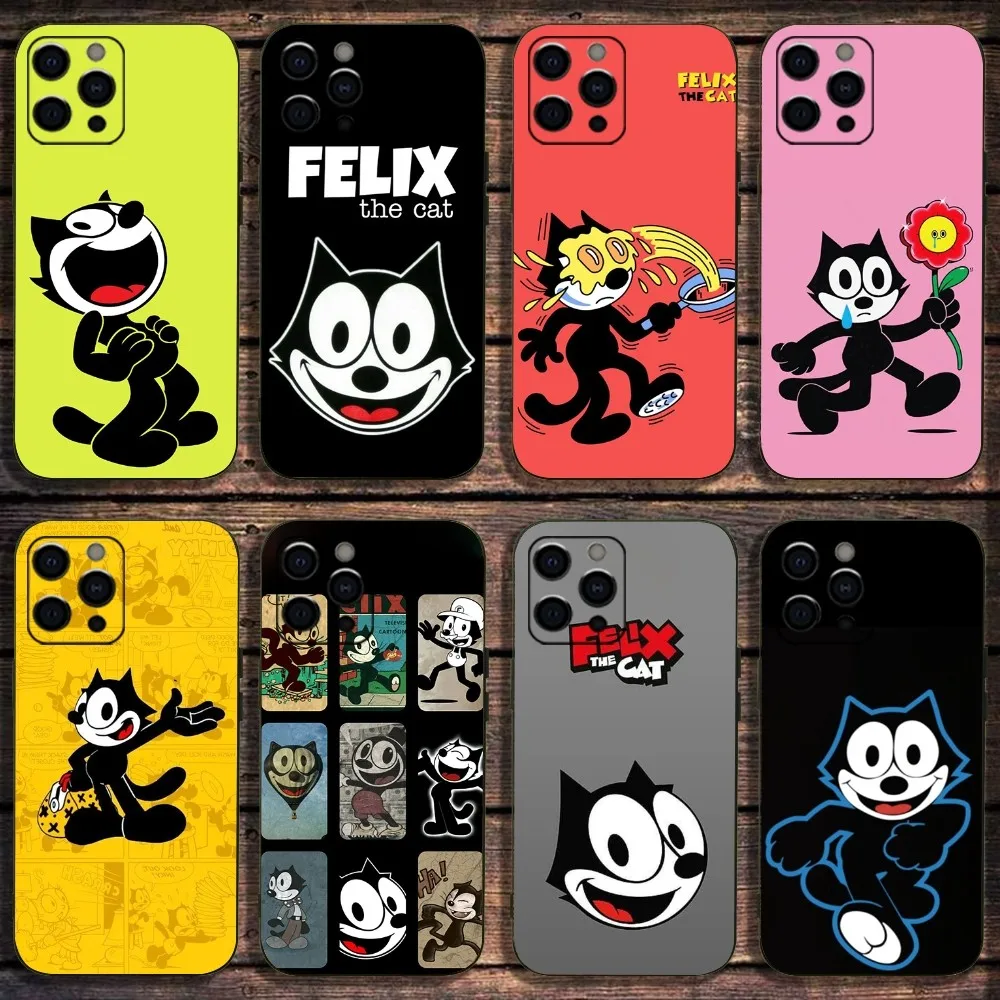 

Cartoon F-Felix-x the C-Cats Cute Phone Case For Apple iPhone 15,14,13,12,11,Pro,X,XS,Max,XR,Plus,Mini Soft Black Cover