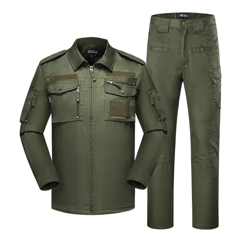 New 728 Men Long Sleeve Shirts Windbreaker Combat Uniform Train Suits Work Sets Outdoor Clothes Hunting Suit Men Shirt