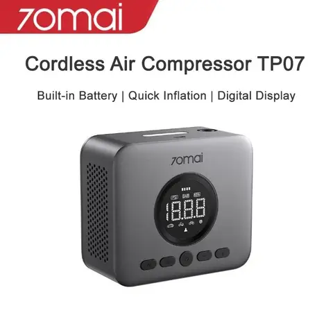 70mai Cordless Air Compressor 2 TP07 Upgraded Large Cylinder 5 Inflation Mode Portable Car Air Pump for Car Motorcycle Bicycle