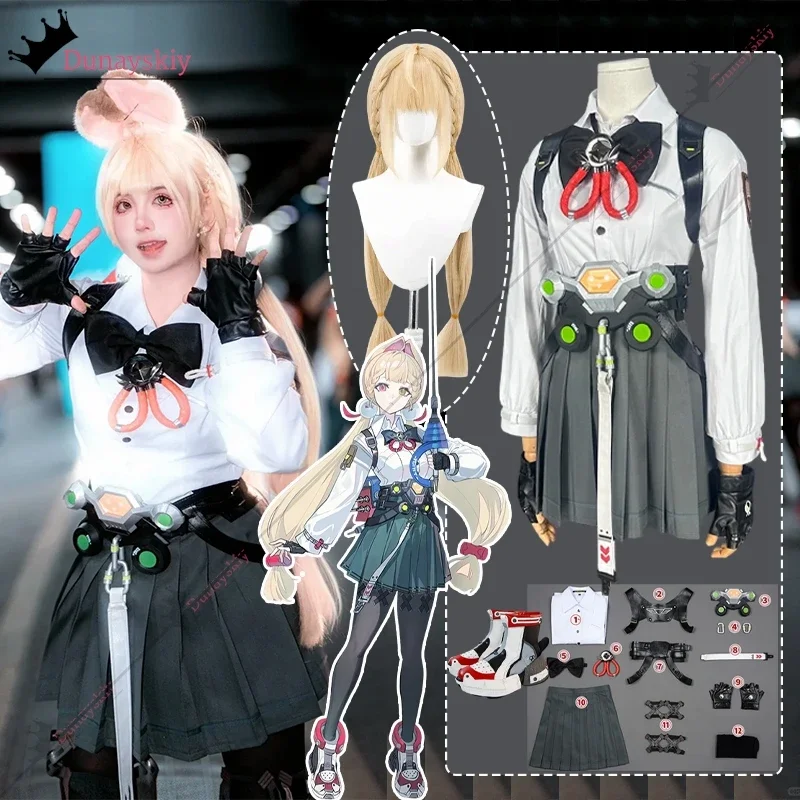 

Аниме-игра ZZZ Alice, карнавальный костюм, костюмы для ролевых игр, золотые парики 90 см, комплект обуви, Alice Thymefield, маскировка на Хэллоуин для взрослых женщин