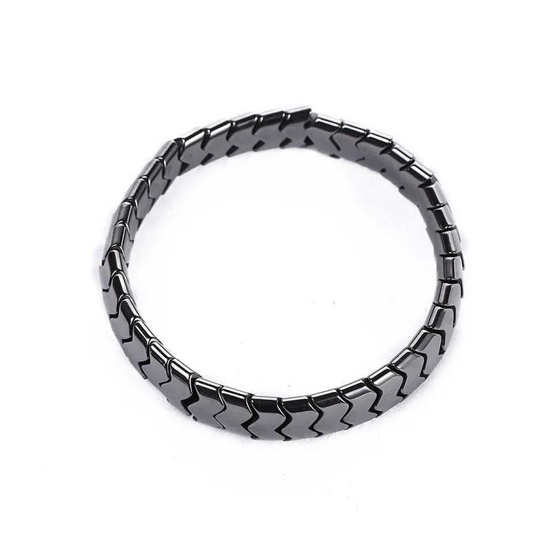 Weight Loss Magnetic Power Therapy Bracelet for Men Women W Shape Black Hematite Stone Beads Stretch Health Care Couple Jewelry