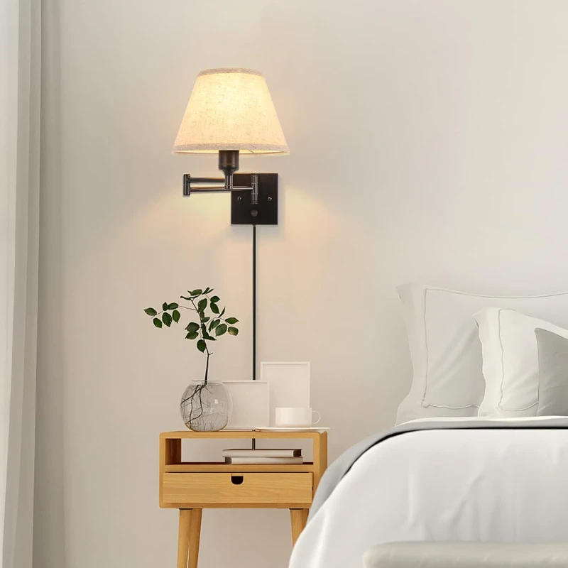 Adjustable Flexible Wall Lamp with Plug Switch Sconce Home Decor Living Room Bedside Mirror Light Led Lighting Fixture Luminaria