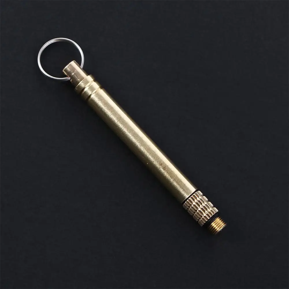 Brass Camping Tool Tooth Cleaning Accessory With Key Ring Fruit Pick Brass Toothpick Toothpick Tube Toothpick Fruit Fork