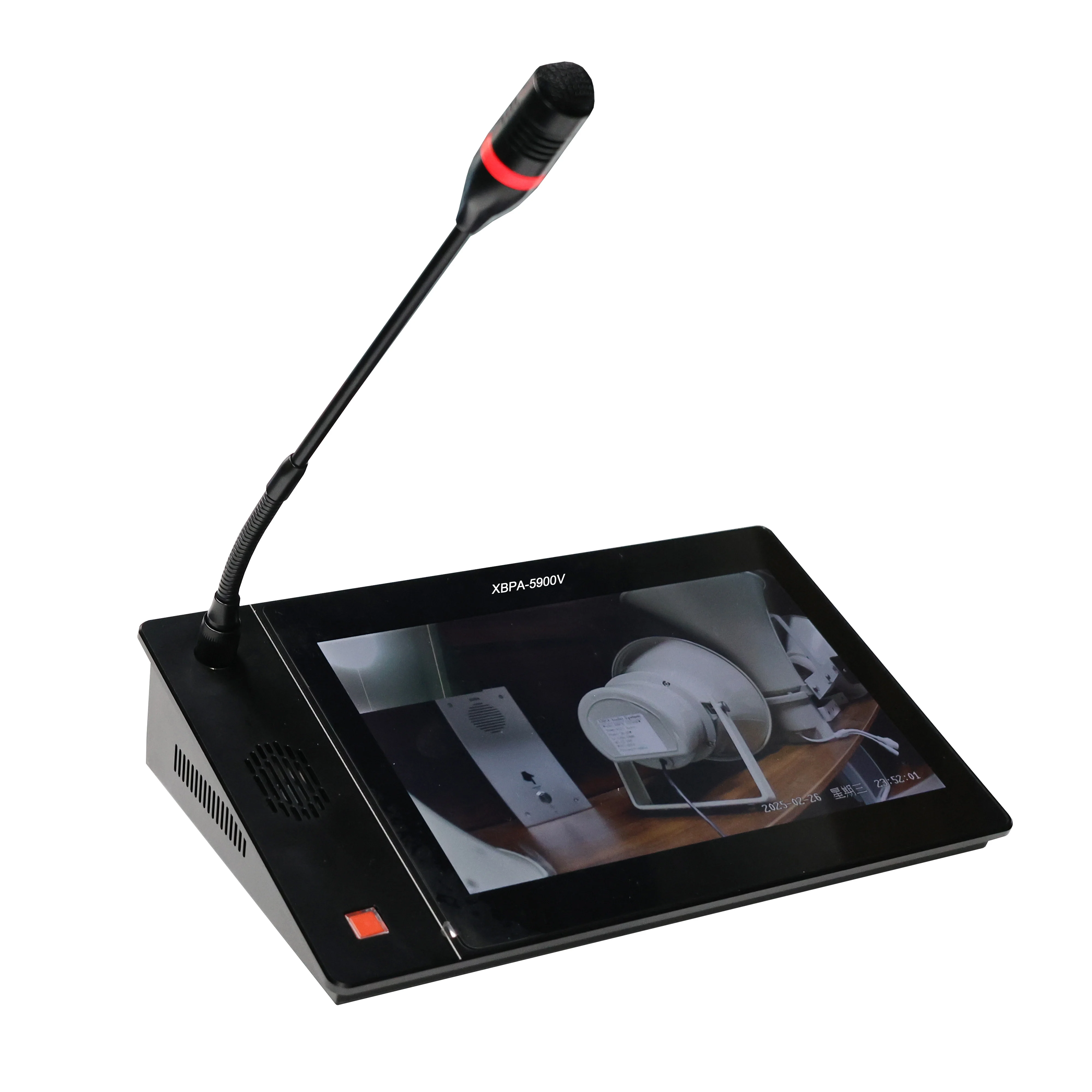 Wireless IP Network Video Intercom With XLR And Type C Connectors Installed In Command Center Office Supports Mouse Operation