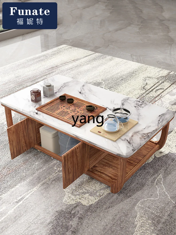 CX النمط الصيني الجديد Ugyen الخشب طاولة شاي رخامية الحديثة الحد الأدنى خشب متين طاولة شاي الكونغ فو #5