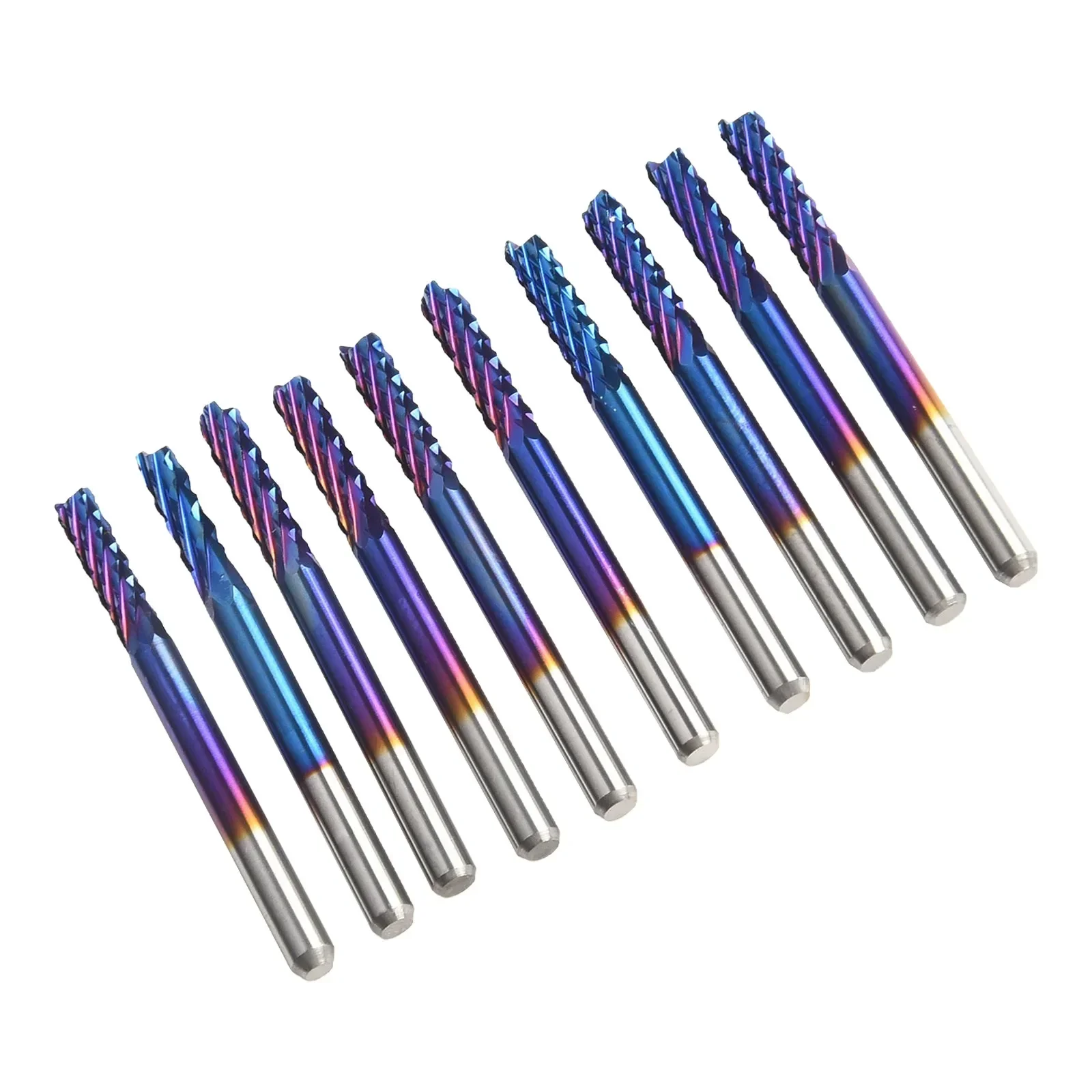 

Efficient Carbide Router Cutting Bit 10PCS Blue End Mill Engraving Bit for CNC PCB Perfect for Stainless Steel