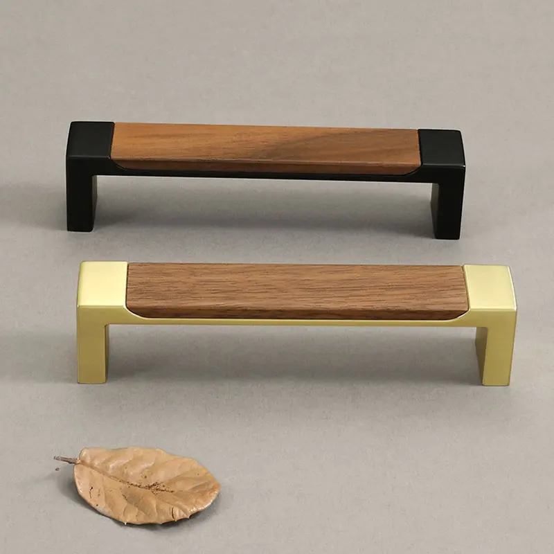 ตู้ครัวไม้จับวอลนัทสีดําห้องนอนตู้เสื้อผ้า Dresser ดึงเฟอร์นิเจอร์สไตล์จีนจับฮาร์ดแวร์