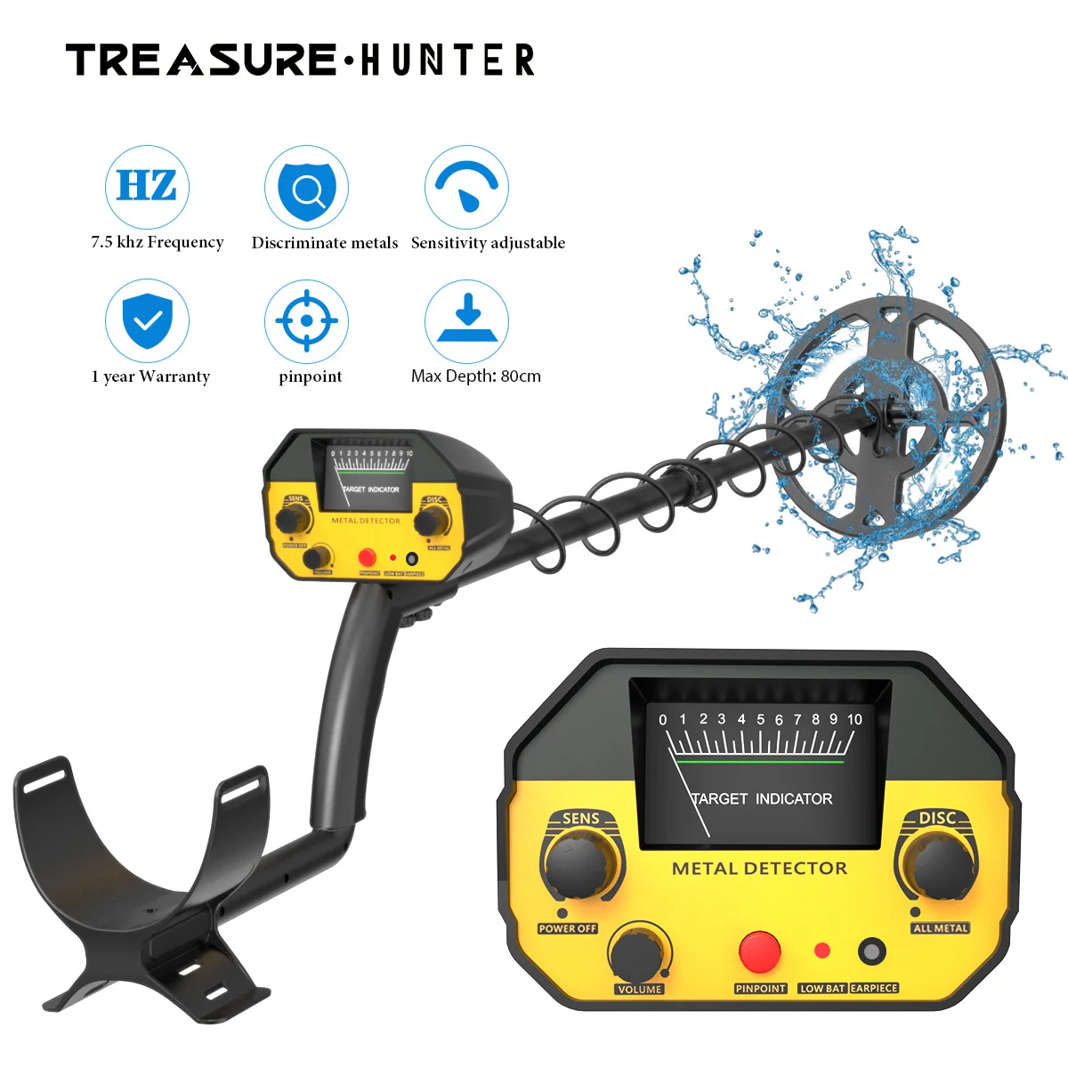 

Treasure Hunter Metal Detector MD4030 Pro Gold Pinpointer Underground Detector High Sensitivity Professional Treasure Detector