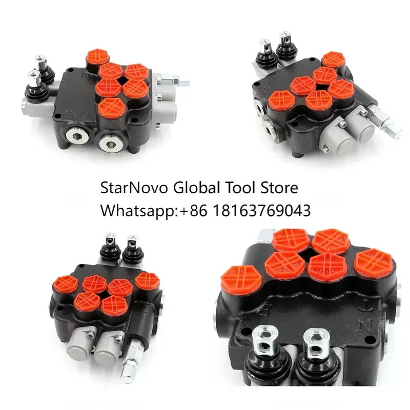 Nouveauté 2026 ! Distributeur hydraulique proportionnel à 3 sections, distributeur hydraulique à 2 bobines P80-G12-2OT