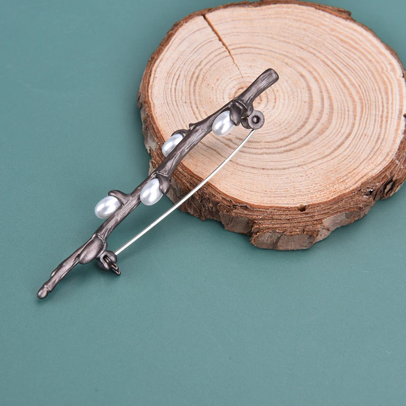 خمر لؤلؤة زهر البرقوق فروع زهرة دبابيس دبابيس بروش باقة أنيقة #4