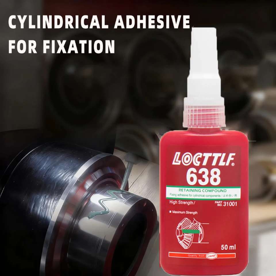 Loctite 638 Agente de Retención, Retenedor de Funda Verde, Adhesivo Anaeróbico de Alta Resistencia para Bloqueo y Sellado de Componentes Metálicos Cilíndricos