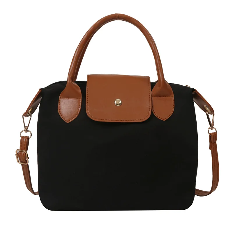 حقيبة حمل شعبية غير رسمية على الموضة 2023 حقيبة كتف محمولة جديدة ذات سعة كبيرة من النايلون بألوان متباينة