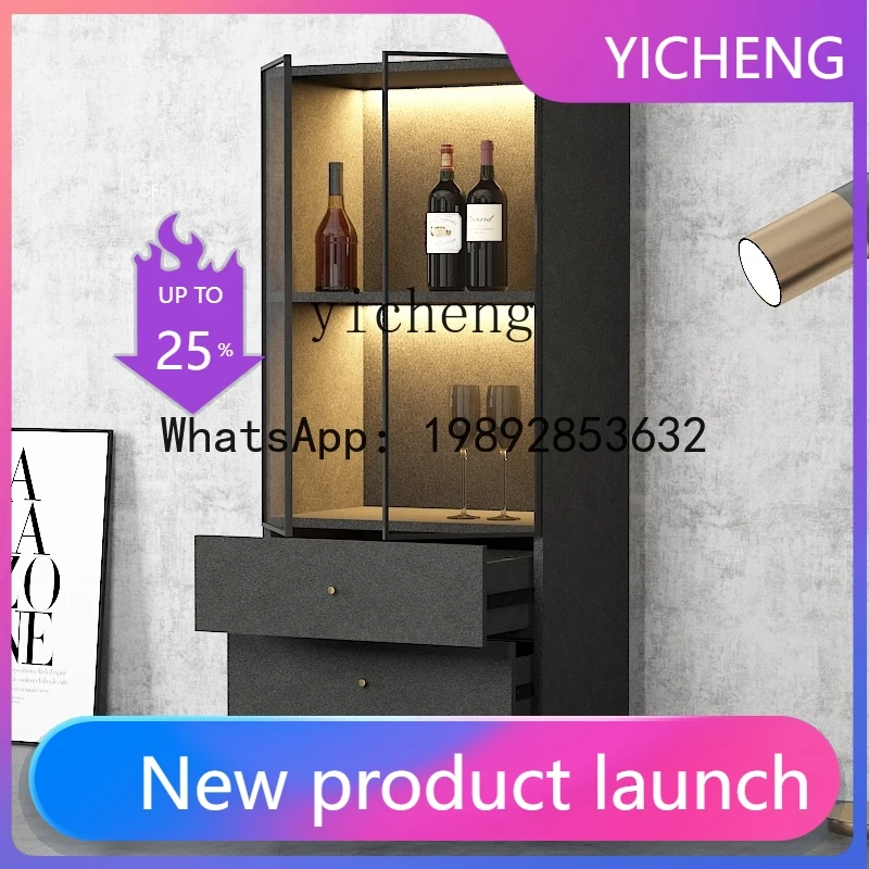 solid wood display cabinet household small side cabinet restaurant glass storage cabinet