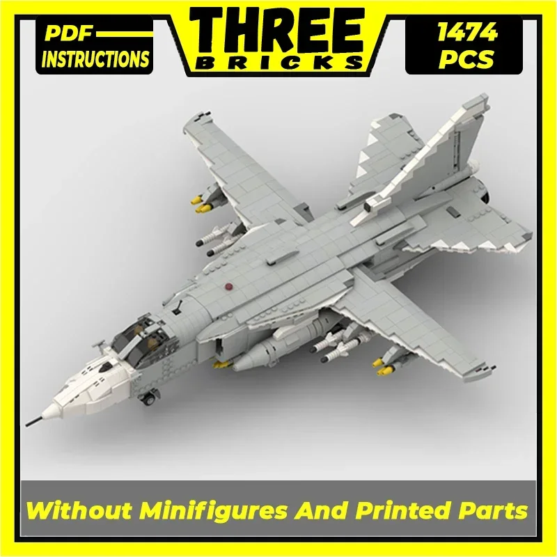 Military Model Moc Building Bricks 1: 34 Sukhoi Su-24 Fighter Technology Modular Blocks Gifts Christmas Toys DIY Sets Assembly