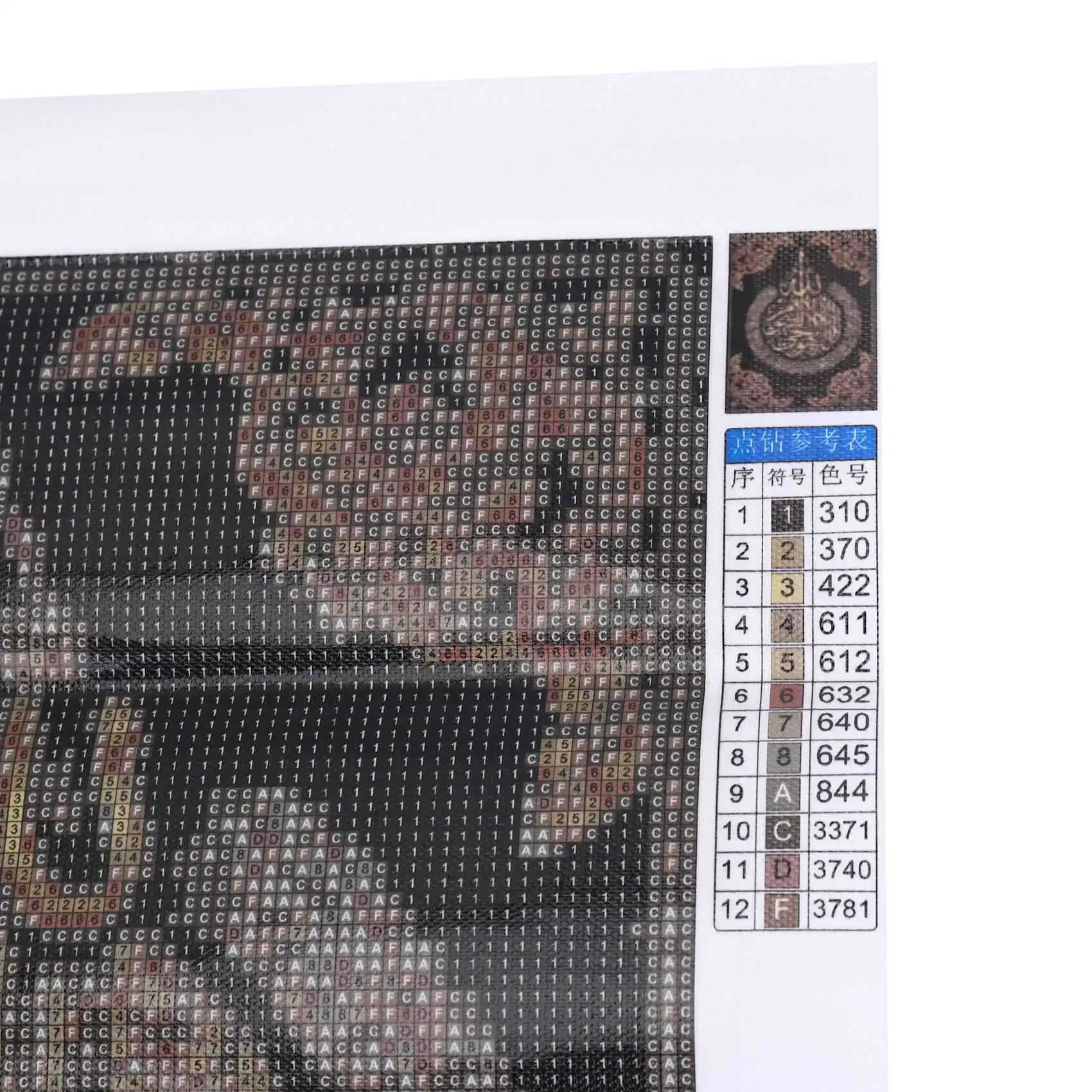 فقط-3X DIY اللوحة الله مسلم الخط الإسلامي اللوحة التطريز مربع عبر غرزة ديكور المنزل