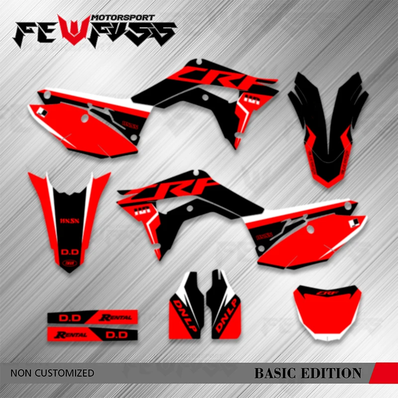 

Fewfuss For HONDA CRF250 2018-2021 CRF450 2017 2018 2019 2020 Motorcycle Graphics Decals Stickers Number Name Custom