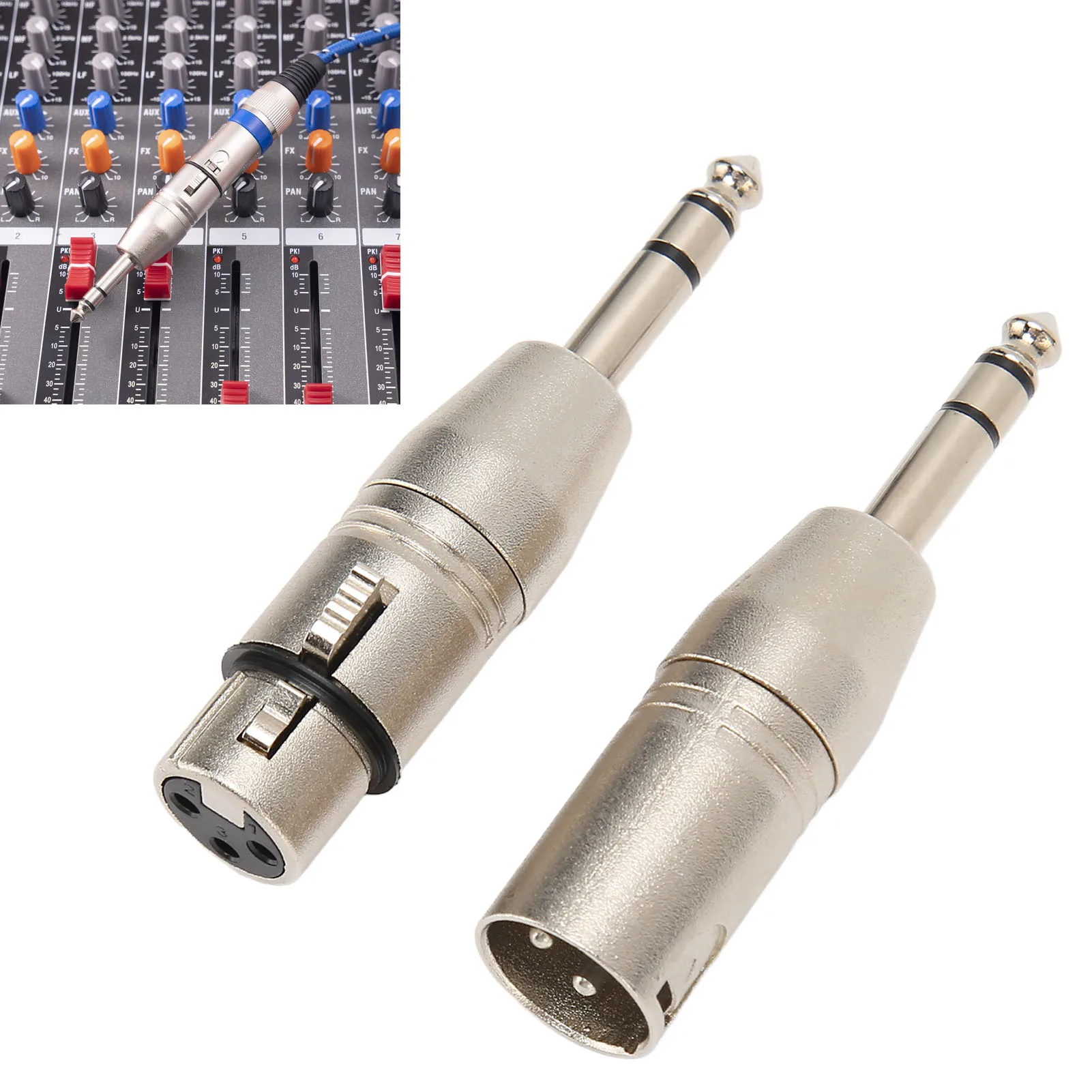 zk30 2 шт. 1/4 дюйма TRS-XLR адаптер 6,5 мм стерео 1/4 TRS штекер на XLR 3-контактный гнездовой и мужской стерео сбалансированный звуковой разъем