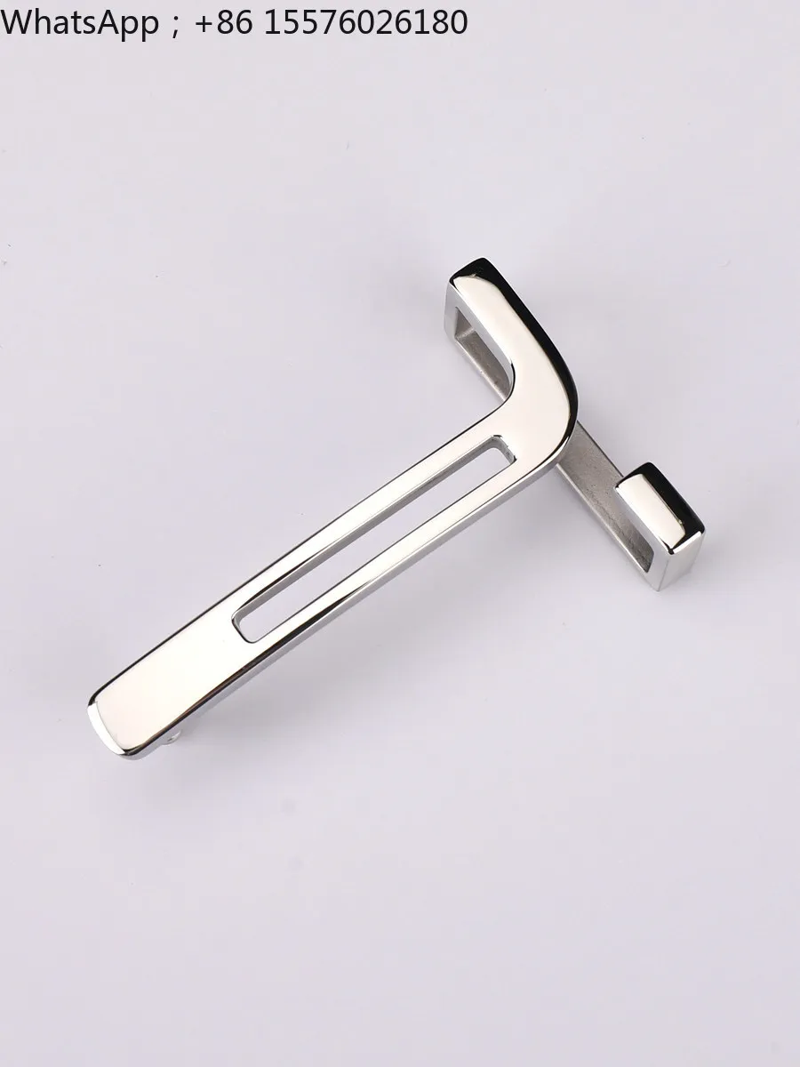 Belt Buckle Male Button Head Stainless Steel Letter T Buckle 3.5/3. 8CM Smooth Buckle High-grade Belt Head H Belt Head