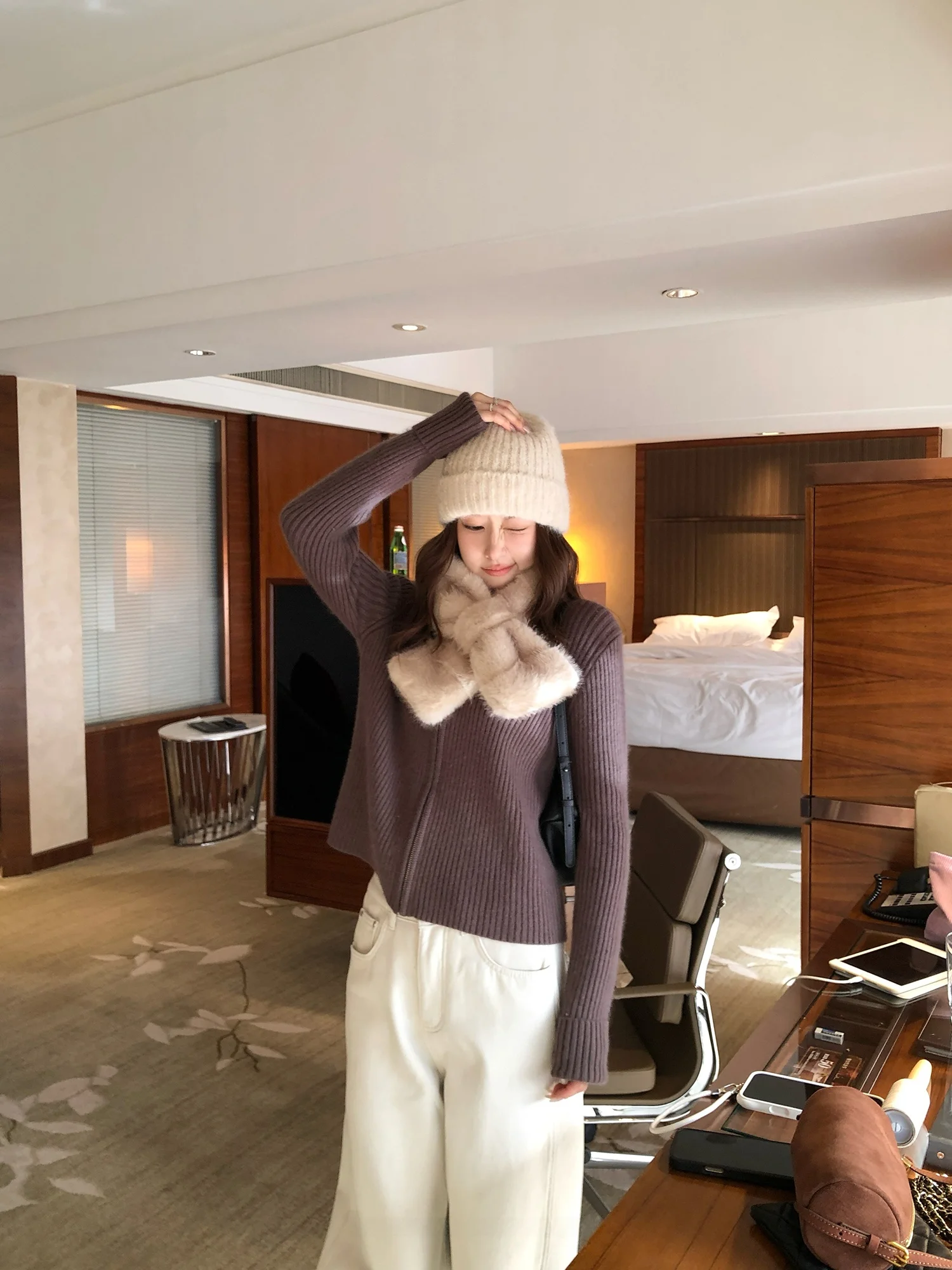 

Женский свитер Slim Fit с молнией, вязаный, с круглым вырезом, с длинным рукавом, повседневный, осенне-зимний, базовый слой для ношения под одеждой